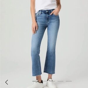 PAIGE Colette Crop Flare Petite Distressed Jeans EUC